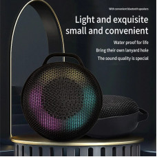 Bluetooth колонка круглая с цветной подсветкой